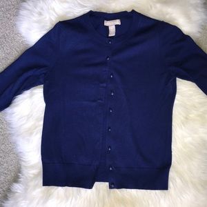 Silk blend navy cardigan